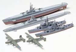 画像1: タミヤ 1/700 アメリカ潜水艦ガトー級&日本海軍13号駆潜艇セット  