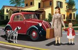画像: ブロンコモデル 1/35 イタリア フィアット500トッポリーノ乗用車ハードトップ民間型 女性・女児&犬 【プラモデル】