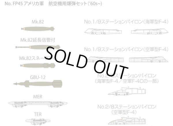 画像1: ファインモールド 1/72 アメリカ軍 航空機用爆弾セット (`60s〜)  【プラモデル】