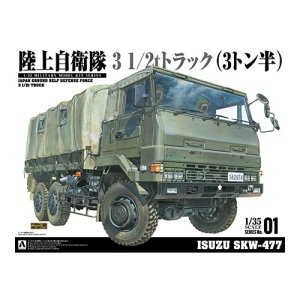 画像: アオシマ 1/35 3 1/2t トラック (SKW-477) 【プラモデル】 