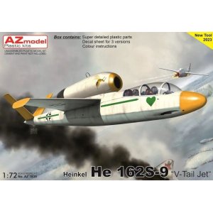 画像: AZモデル 1/72 ハインケル He162S-9 ザラマンダー・Vテール複座ジェット機【プラモデル】 