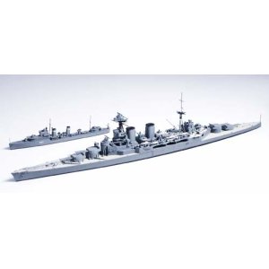 画像: タミヤ 1/700 英巡洋戦艦フッド&E級駆逐艦  