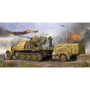 画像: トランペッター 1/35 ドイツ 8tハーフトラック Flak37/37mm砲搭載型&トレーラー