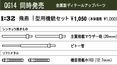 画像: ハセガワ 1/32 飛燕1型用機銃セット