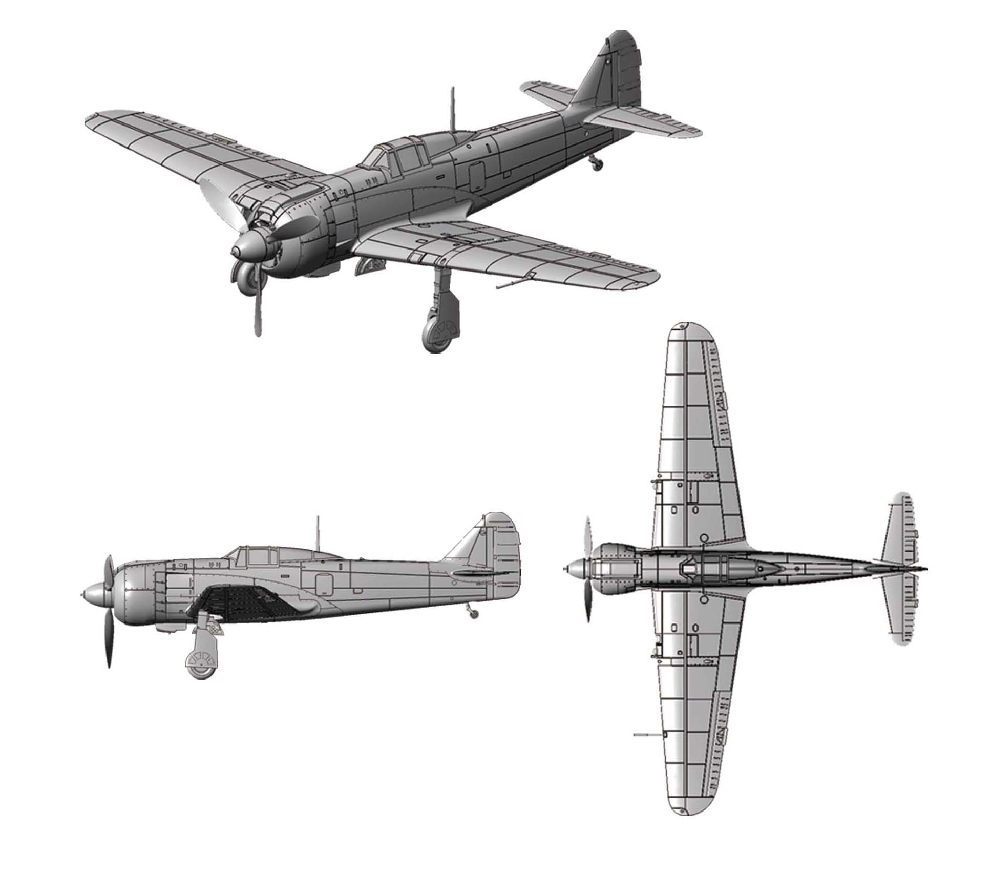 画像: アオシマ 1/72 川崎 Ki-100五式戦闘機乙型 涙滴風防【プラモデル】