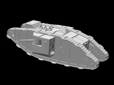 画像: マスターボックス 1/72 イギリス軍 マークII型菱形戦車-雄型（6ポンド砲搭載）アラス戦1917年【プラモデル】 