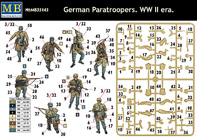 画像: マスターボックス 1/35 独・降下猟兵４体WW-II迷彩服【プラモデル】