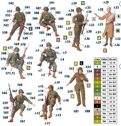 画像: マスターボックス 1/35 英戦車兵+米降下兵7体+子供を抱いた女性・フランス1944【プラモデル】 