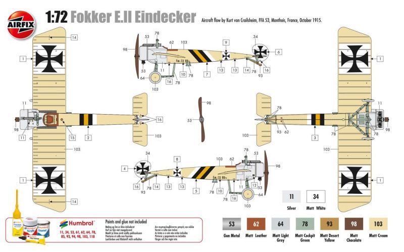 画像: エアフィックス 1/72 フォッカー E.IIアインデッカー【プラモデル】