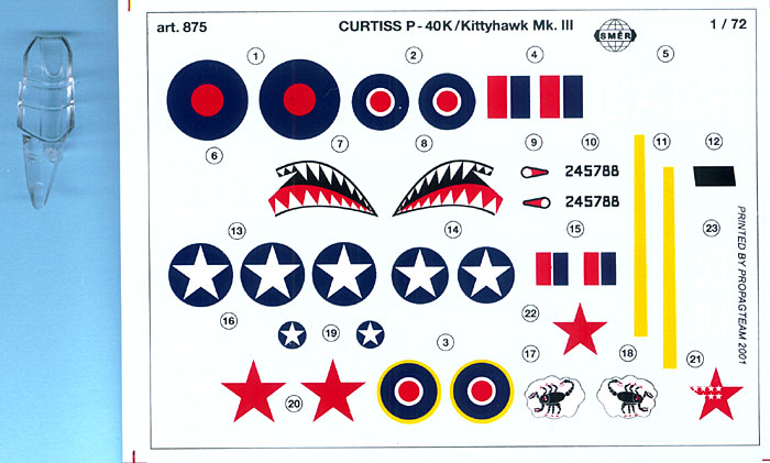 画像: スメール 1/72 米・カーチスP-40K/キティホークIII戦闘機 WW-II【プラモデル】 