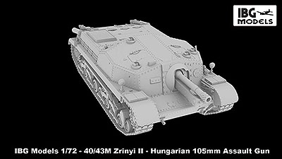 画像: IBGモデル 1/72 ハンガリー・40/43MズリーニィII 105mm突撃砲【プラモデル】