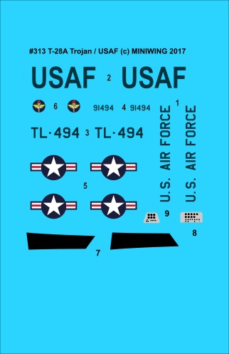 画像: ミニウイング 1/144 ノースアメリカン T-28Aトロージャン「アメリカ空軍」【プラモデル】