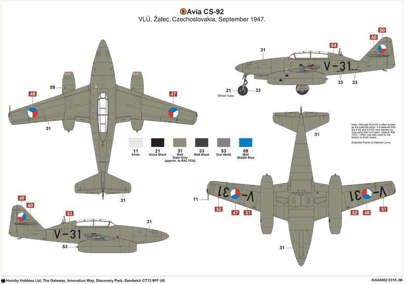 画像: エアフィックス 1/72 メッサーシュミットMe262-B1a U-1/アヴィアCS-92【プラモデル】