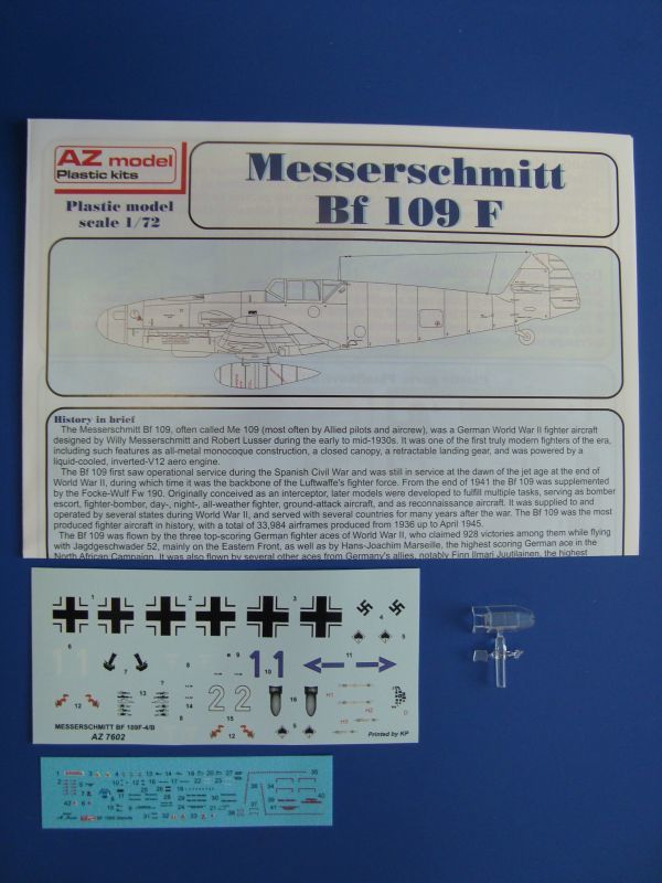 画像: AZモデル 1/72 メッサーシュミット Bf109F-4/B「戦闘爆撃機型」【プラモデル】 
