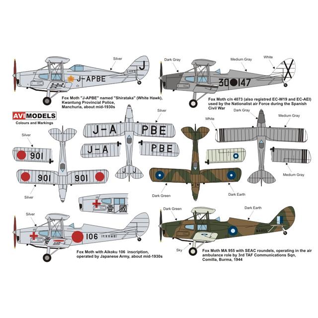 画像: AVIモデル 1/72 デ・ハビランド D.H.83フォックス・モス 「海外仕様/日本陸軍愛国号」【プラモデル】 