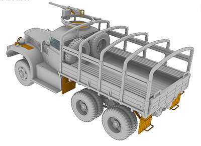 画像: IBG 1/72 米・ダイヤモンドT968カーゴトラック+Ｍ２機関銃搭載・Eパーツ付【プラモデル】 