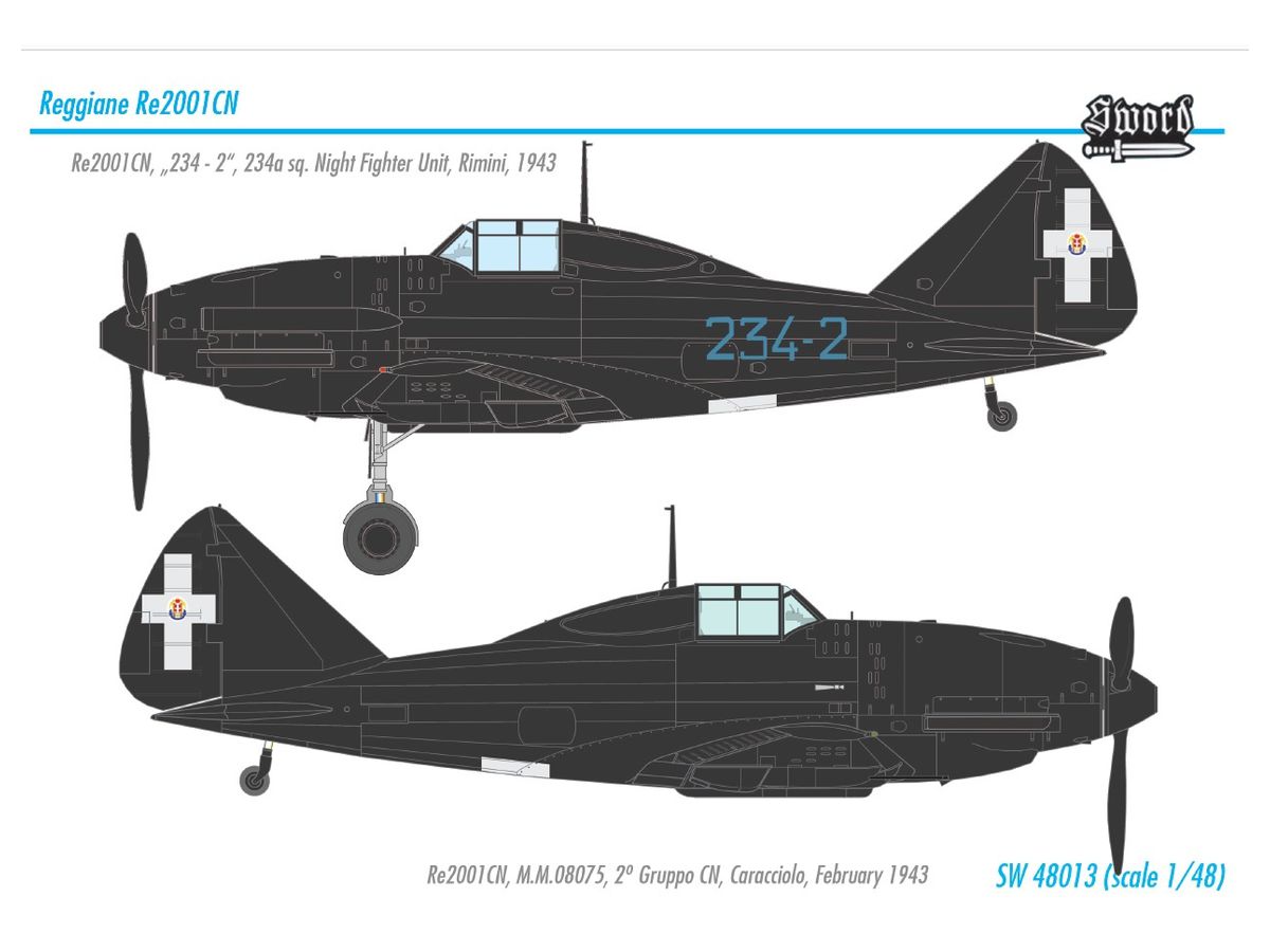 画像: ソード 1/48 レジアーネ Re2001CN 夜間戦闘機【プラモデル】