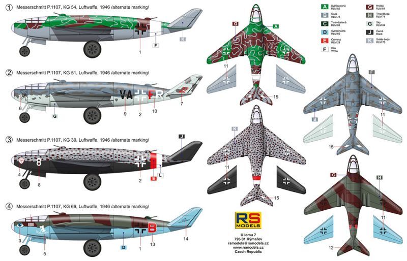 画像: RSモデル 1/72 ドイツ空軍 メッサーシュミット Me P.1107 長距離ジェット爆撃機 KG54 1946【プラモデル】