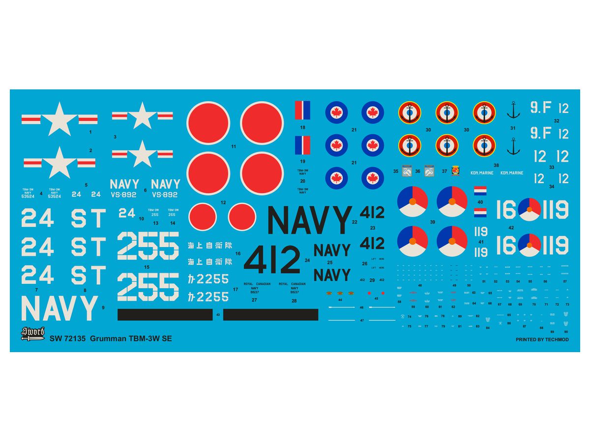 画像: ソード 1/72 TBM-3W グッピー (米海軍、海上自衛隊、カナダ海軍、フランス海軍、オランダ海軍)【プラモデル】