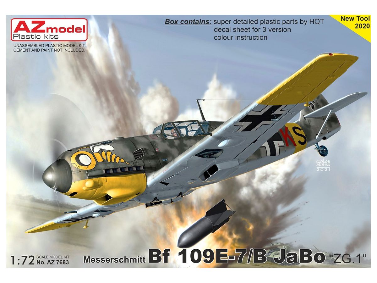 画像1: AZモデル 1/72 メッサーシュミットBf109E-7/B ヤーボ ZG.1【プラモデル】