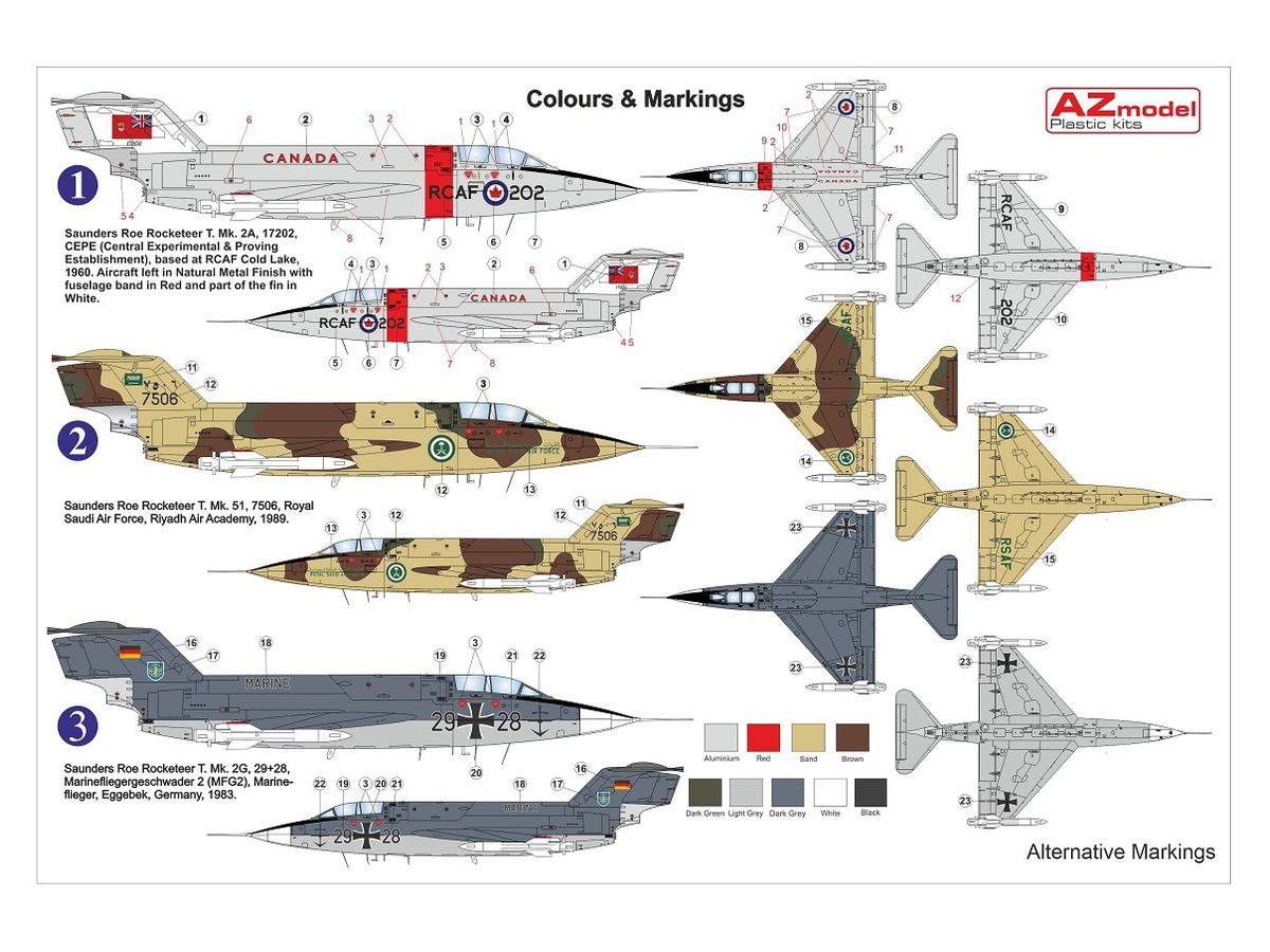 画像: AZモデル 1/72 サンダース・ロー ロケッティア T.Mk.51/2A/2G 複座型 【プラモデル】 