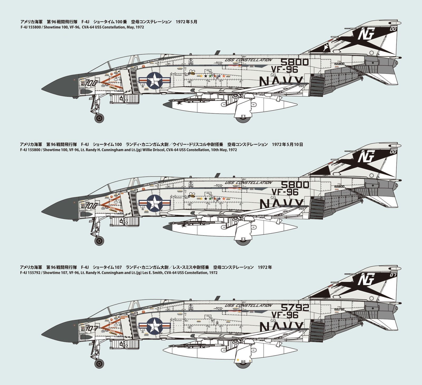 画像: ファインモールド 1/72 アメリカ海軍 F-4J 戦闘機 VF-96 “ショータイム 100”【プラモデル】 