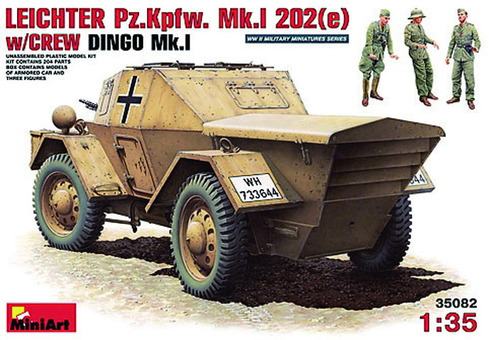 画像1: ミニアート 1/35 ディンゴＭｋI　Ｐｚ．Ｋｍｐｆ．ＭｋI　２０２（ｅ）ドイツ兵２体入【プラモデル】