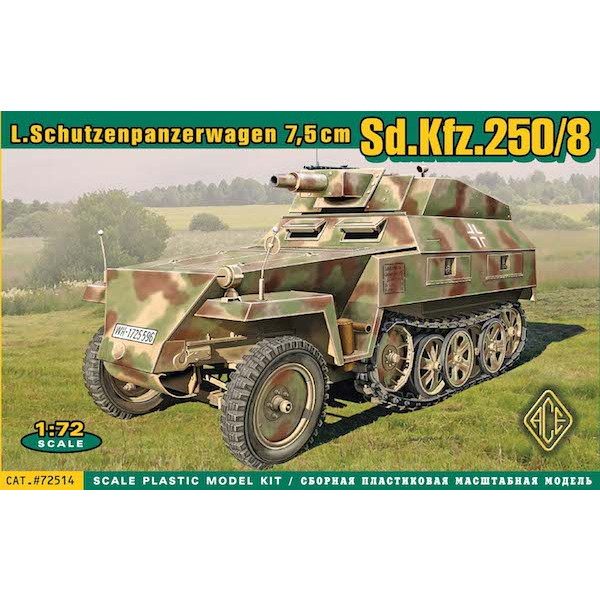 画像1: ACE 1/72  Sd.kfz.250/8 ノイ 7.5cm砲火力支援車【プラモデル】 