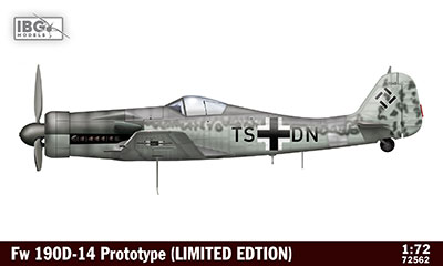 画像1: IBGモデル 1/72 独・フォッケウルフFw190D-14プロトタイプ・限定品【プラモデル】  