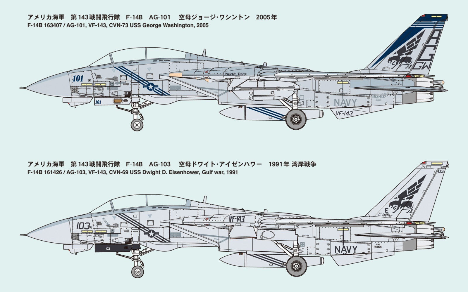 画像: ファインモールド 1/72 アメリカ海軍 F-14B トムキャットTM VF-143 “ピューキンドッグス”【プラモデル】 