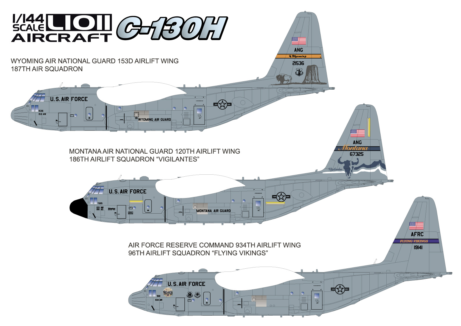 画像: グレートウォールホビー 1/144 アメリカ空軍 C-130H輸送機【プラモデル】 