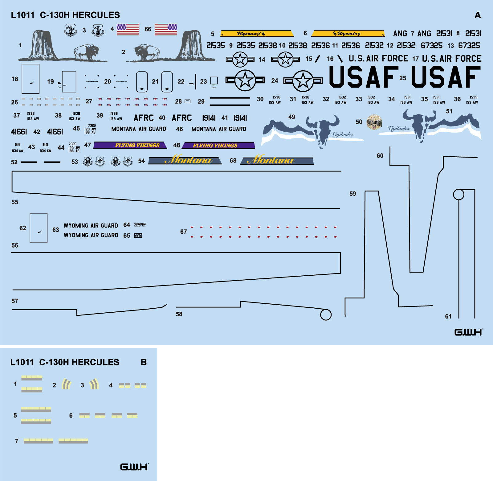 画像: グレートウォールホビー 1/144 アメリカ空軍 C-130H輸送機【プラモデル】 