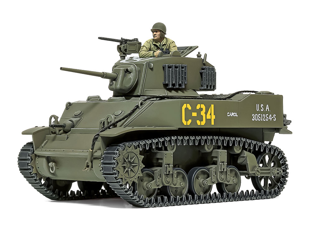 画像1: タミヤ 1/48 アメリカ軽戦車 M5A1 スチュアート【プラモデル】  